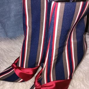 ASOS Design Evy striped bow booties